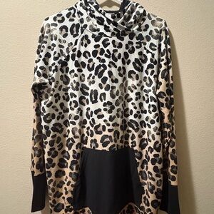 LuLaRoe Black and White Animal Print Hoodie NWOT